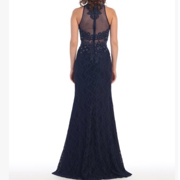 May Queen Blue Halter Maxi Gown - Picture 2 of 13